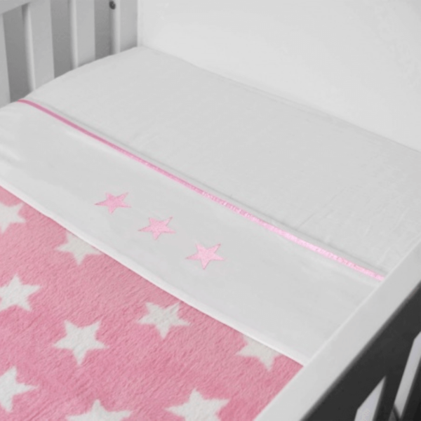 Briljant ledikantlaken sterren roze