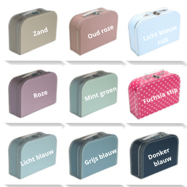 kleuren kraamcadeau koffertjes