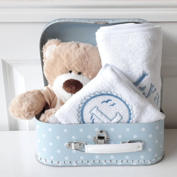 Kraamcadeau set knuffel licht blauw