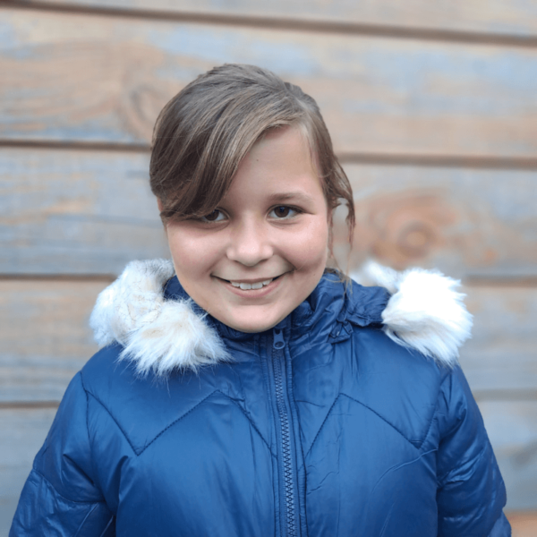 Newness meisjes winterjas blauw met capuchon en bont