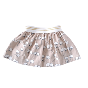 Pril in Pastel baby rok cappuccino met bloem voorkant