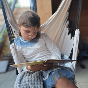 newness meisjes blouse tule kraag blauw