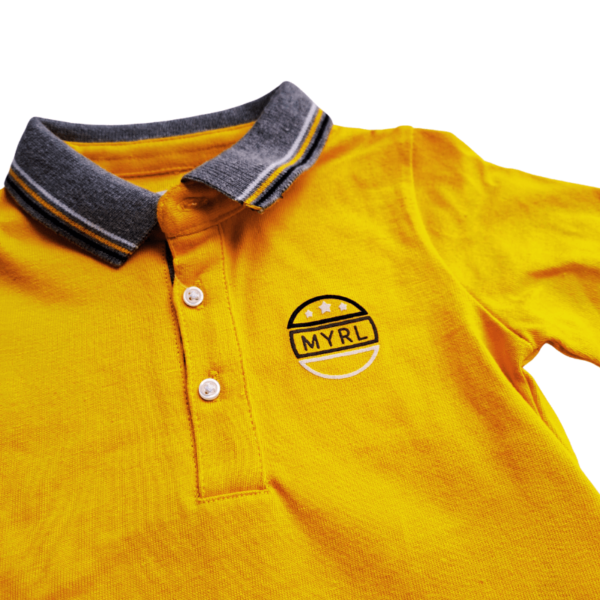 Mayoral baby polo geel grijs detail