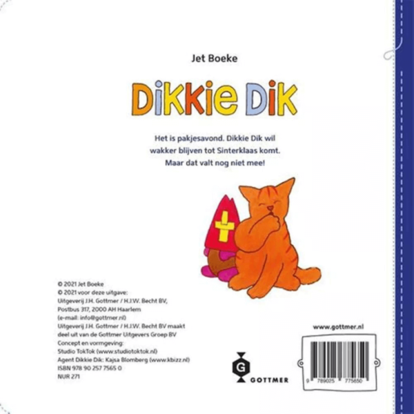 Dikkie Dik wacht op Sinterklaas flapjesboek achterkant