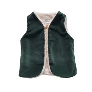 Chiz-chic teddy gilet voorkant groen