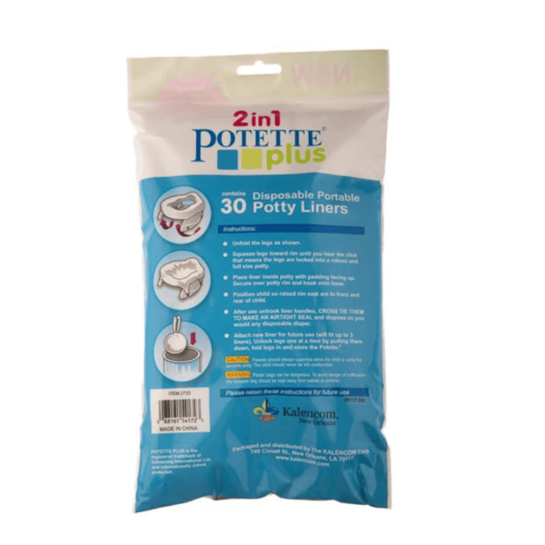 Potette Plus 2-in-1 potje en toiletverkleiner inlegzakjes achterkant
