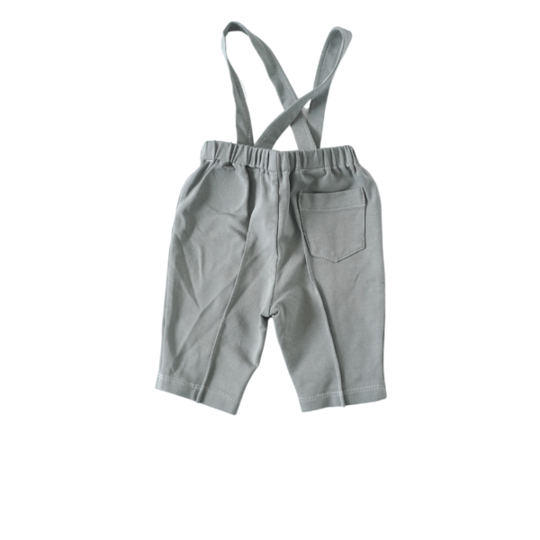 Pril in pastel broek met bretels groen achterkant