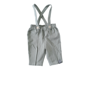 Pril in pastel broek met bretels groen voorkant