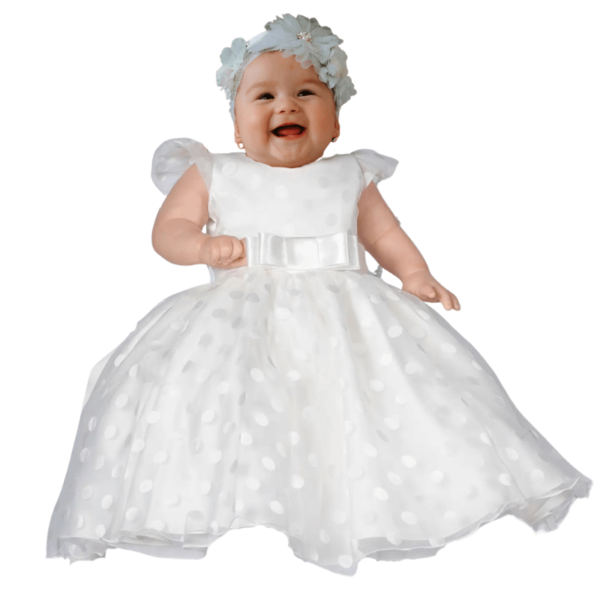 Bloemen meisjes jurk ivoor wit/ communie jurk met baby