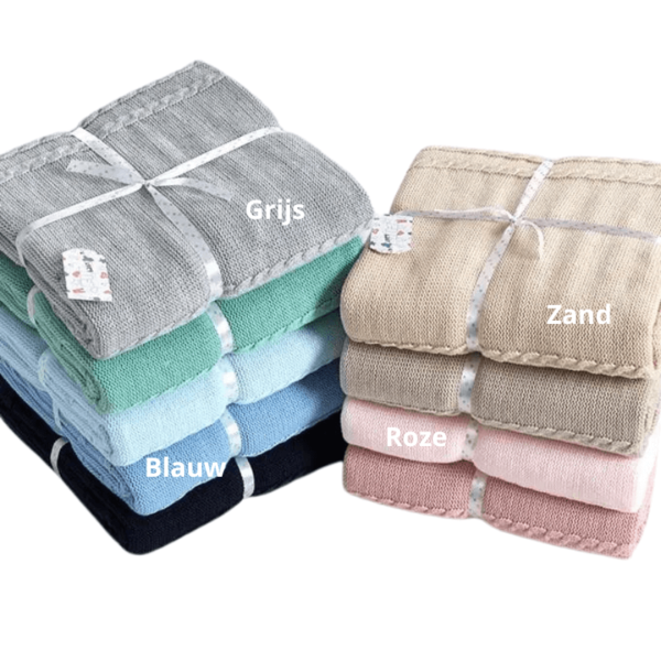 kleuren overzicht gebreide babydekens