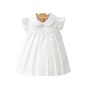 Witte klassieke baby jurk voorkant