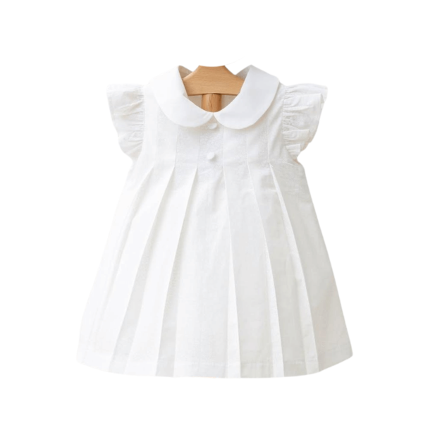 Witte klassieke baby jurk voorkant