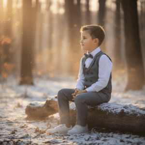 feestdagen collectie jongens kostuum grijs