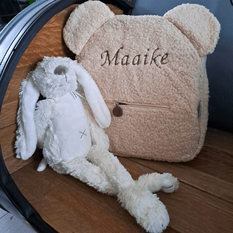 funnies teddy rugtas met naam