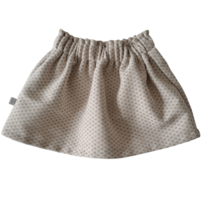 feestdagen collectie Paperbag meisjesrok jacquard ruit ecru beige voorkant
