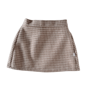 feestdagen collectie meisjes pied-de-poule rok beige voorkant