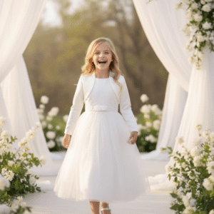 ivoorwitte bruidsmeisjes bolero lange mouwen