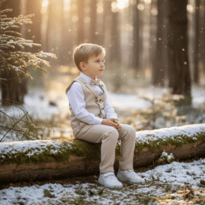 feestelijke jongens kostuum beige