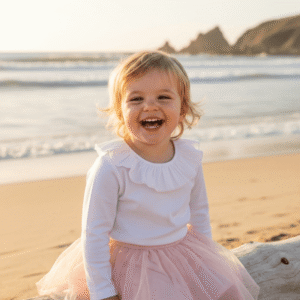 meisjes shirt wit Newness lange mouw met tule kraag