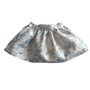 feestrok jacquard blauw zilver voorkant