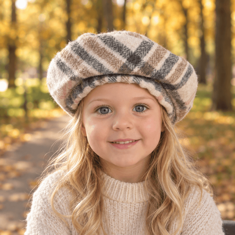 meisjes baret geruit meisje 8 jaar